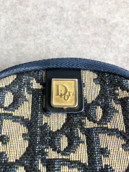 Christian Dior Trotter Logo Coin Purse Navy Vintage xtp3gx