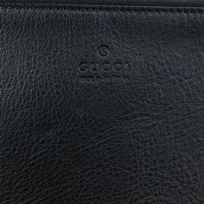 GUCCI Bamboo Logo Embossed Tassel Clutch bag Black Vintage 6de524