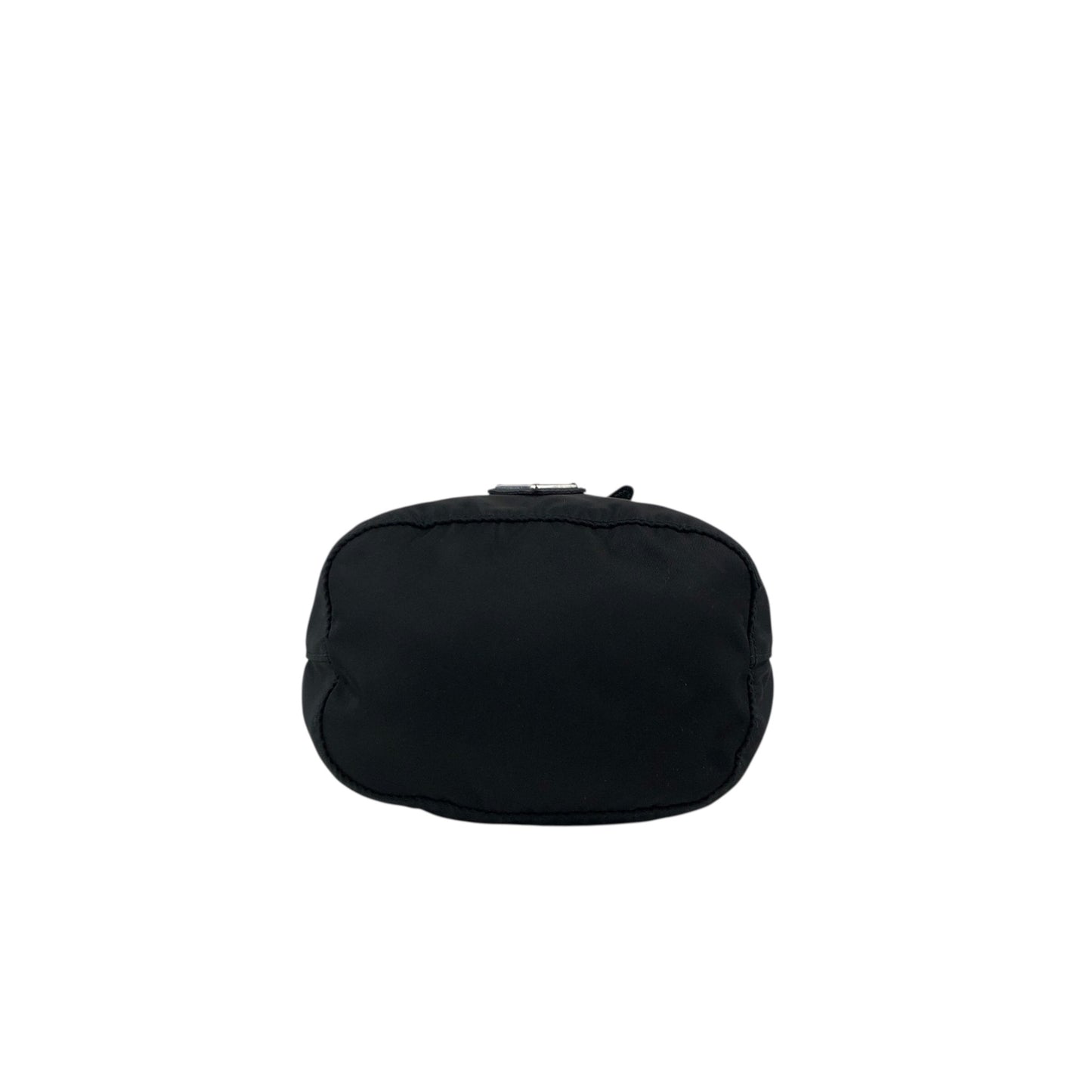 PRADA Tessuto Triangle Logo Drawstring Small Handbag Black Vintage dr5b28