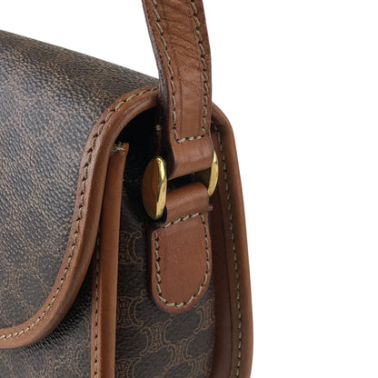 CELINE Macadam Blason Round Shoulder bag Brown Vintage nugdn8