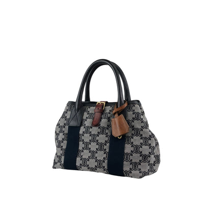 CELINE Blason Handbag Gray Vintage zrgr2s