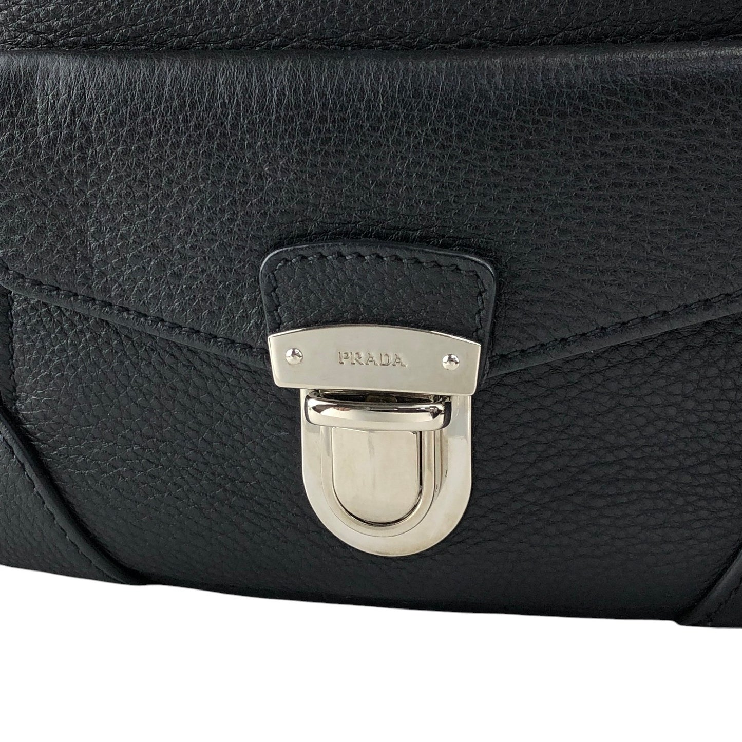 PRADA Logo Two-way Small Boston bag Shoulder bag Black Vintage 6yvxeb