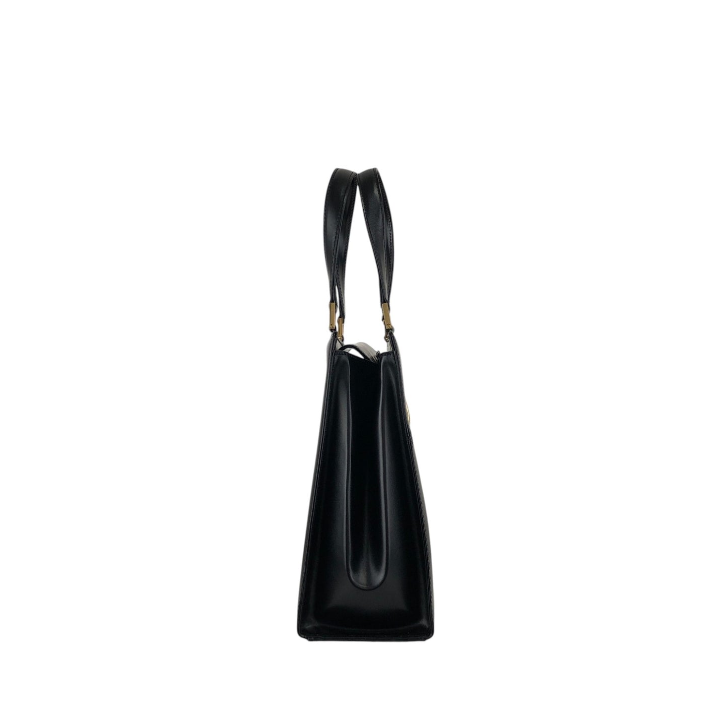 Yves Saint Laurent Logo Top Handle Handbag Black Vintage 8d84s4