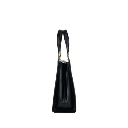 Yves Saint Laurent Logo Top Handle Handbag Black Vintage 8d84s4