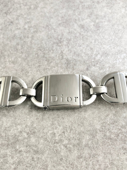 Christian Dior Logo Quartz Watch Silver D78-100 Vintage pbcnse