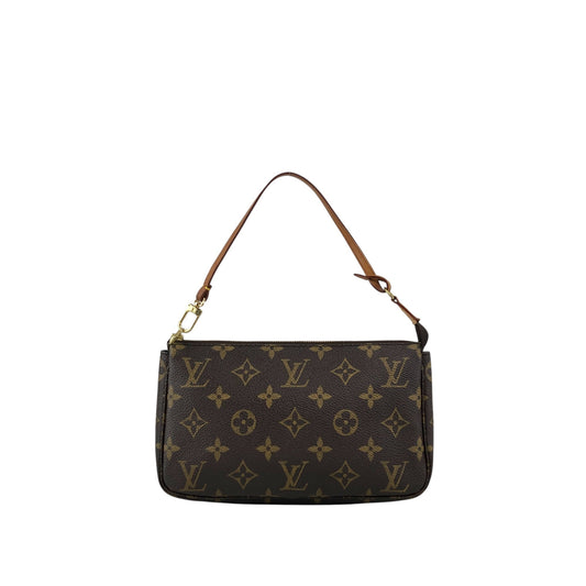 LOUIS VUITTON Monogram Small Handbag Shoulder bag Brown Vintage 523ina