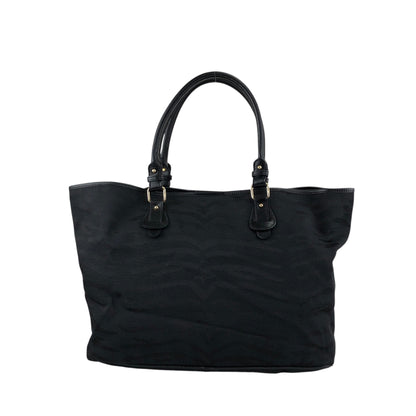 FENDI Logo Charm Handbag Totebag Black Vintage sgtpj5