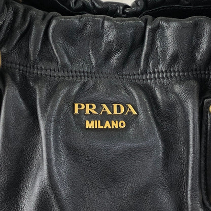 PRADA Logo Two-way Handbag Shoulder bag Black Vintage t5sy7s