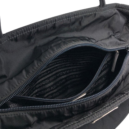 PRADA Tessuto Triangle Logo Totebag Black Vintage xn2y5c