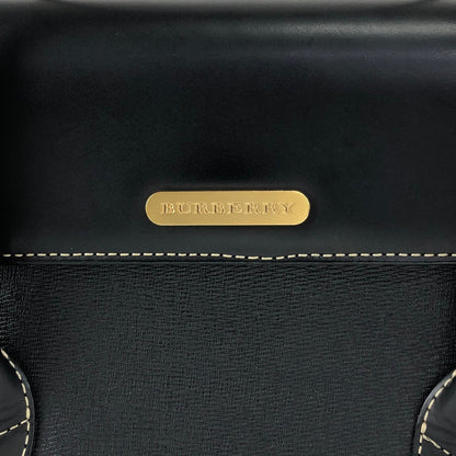 BURBERRY Logo Handbag Black Vintage 3ziibs