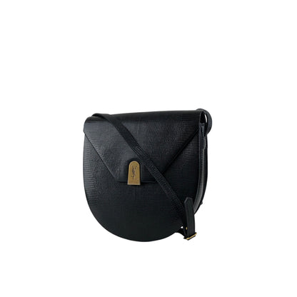 Yves Saint Laurent YSL Logo Shoulder bag Black Vintage 5hfhbh