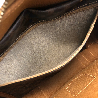 CELINE Macadam Blason Handbag Brown Vintage xiw3ui