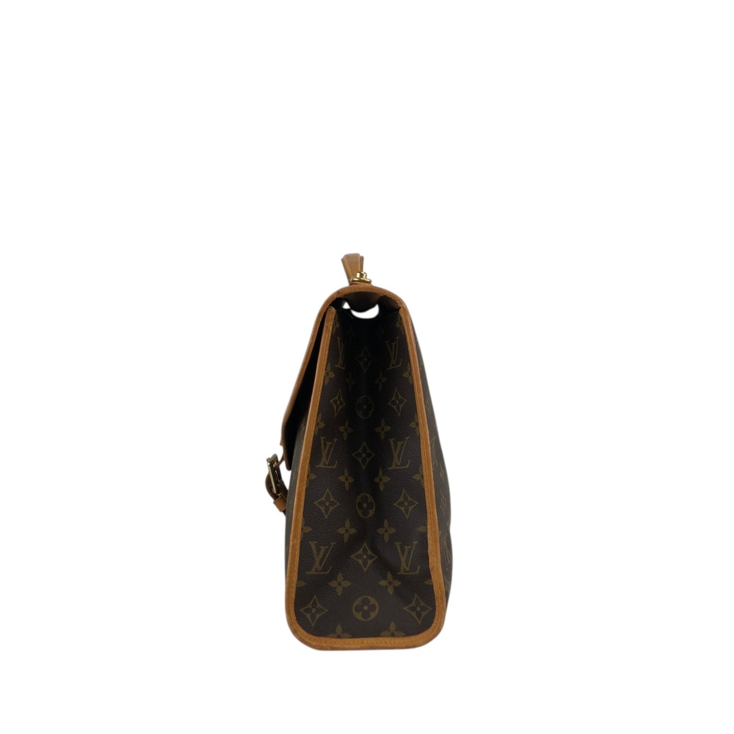 LOUIS VUITTON Monogram Front Buckle Two-way Handbag Shoulder bag Brown Vintage 5id2zj