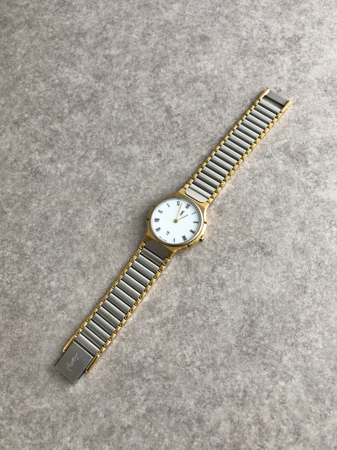 Yves Saint Laurent YSL Logo Watch Silver Vintage 5nc7zu