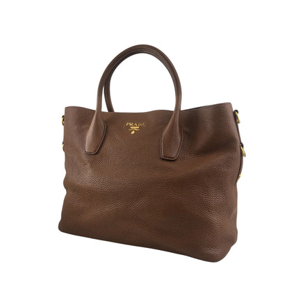 PRADA Logo Two-way Handbag Shoulder bag Brown Vintage y4cj6y