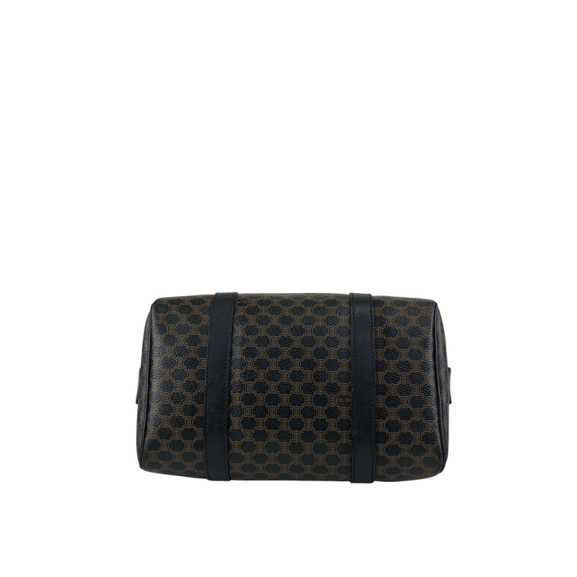 CELINE Macadam Small Boston bag Handbag Black Vintage py4p2e
