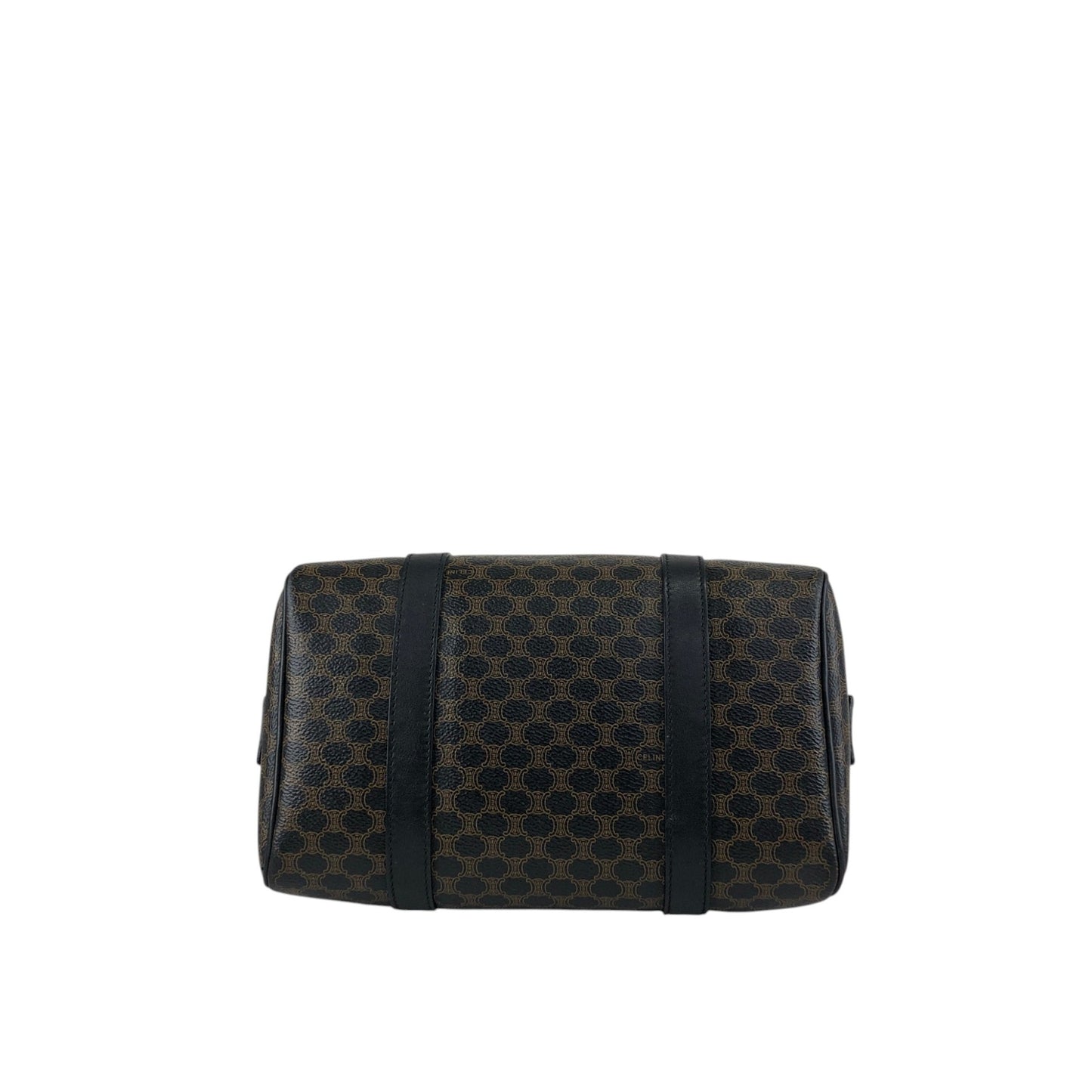 CELINE Macadam Small Boston bag Handbag Black Vintage py4p2e