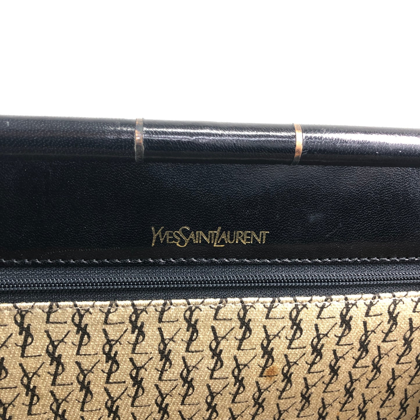 Yves Saint Laurent YSL Logo Clutch bag Black Vintage xv8d62