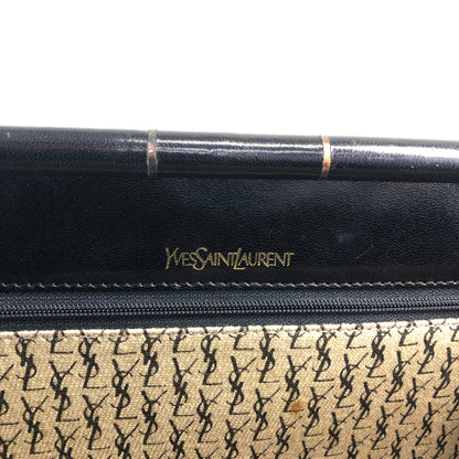 Yves Saint Laurent YSL Logo Clutch bag Black Vintage xv8d62