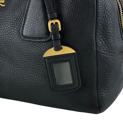 PRADA Logo Small Boston bag Handbag Black Vintage c8s4mf