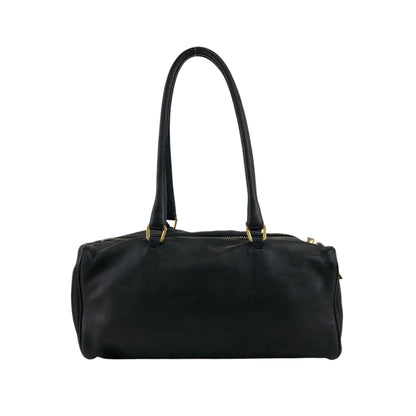 PRADA Padlock Handbag Black Vintage k84sjm