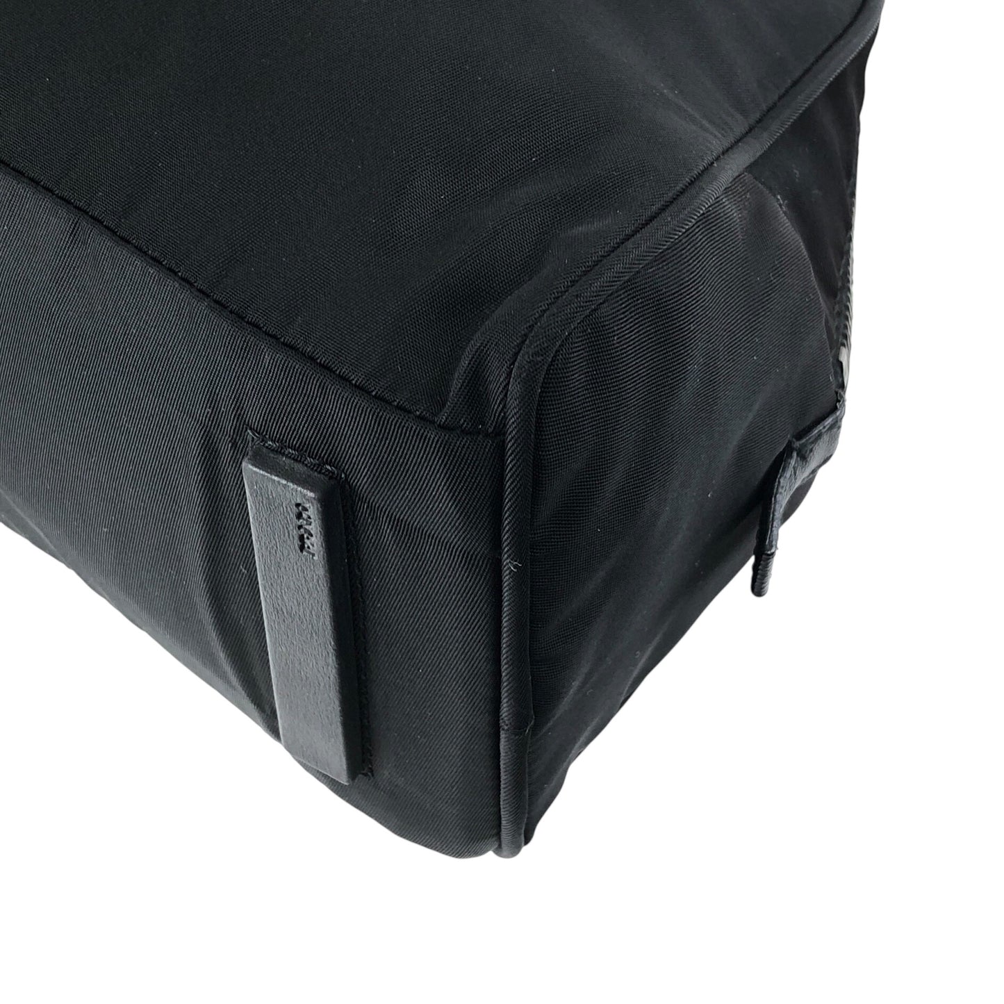 PRADA Tessuto Triangle Logo Padlock Small Boston bag Handbag Black Vintage a3zkst