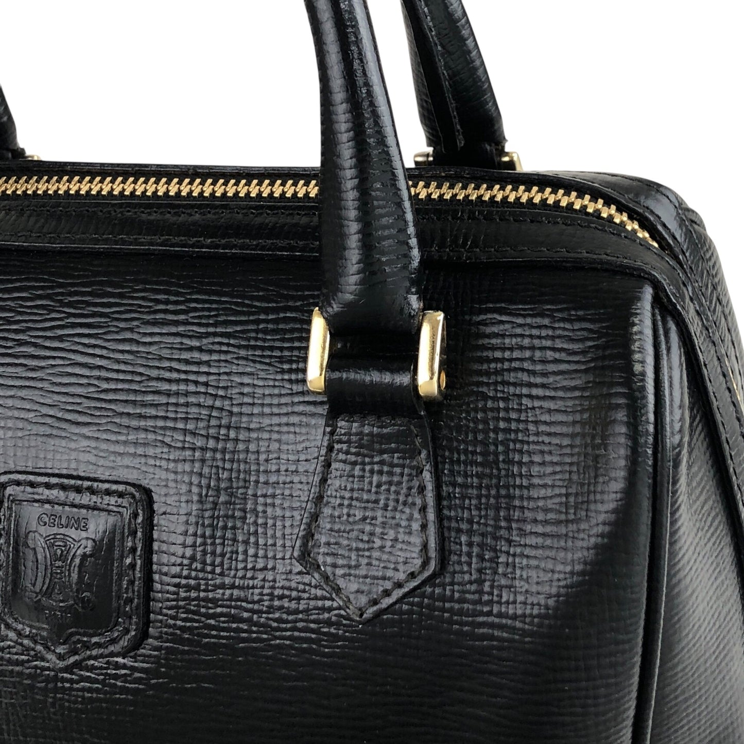 CELINE Blason Two-way Boston bag Shoulder bag Black Vintage cju3i5