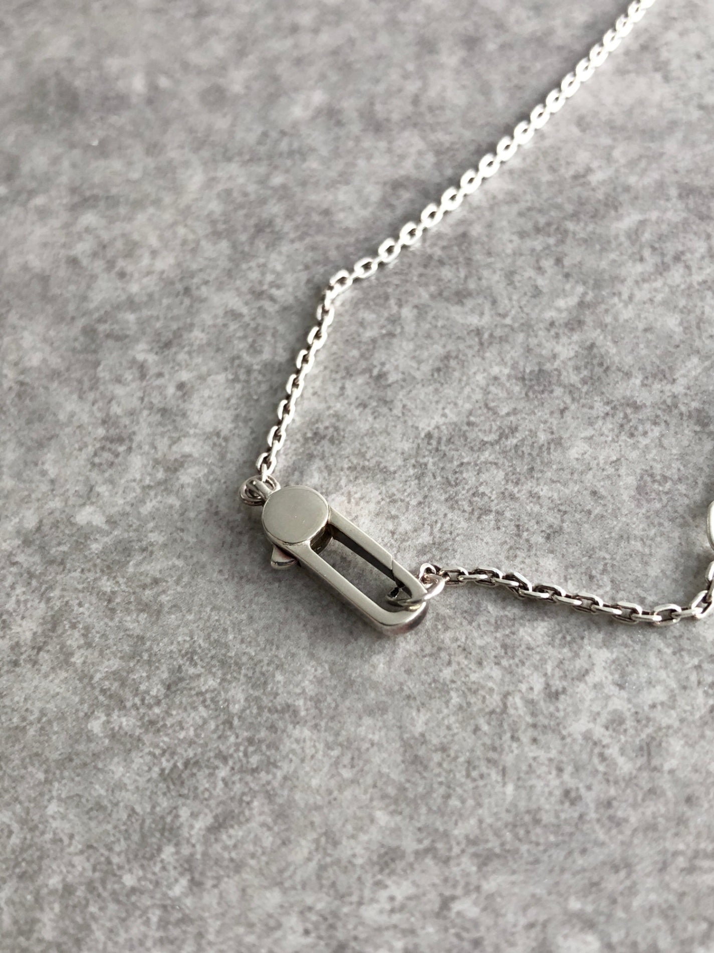 GUCCI Logo SILVER925 Necklace Silver Vintage h685zh