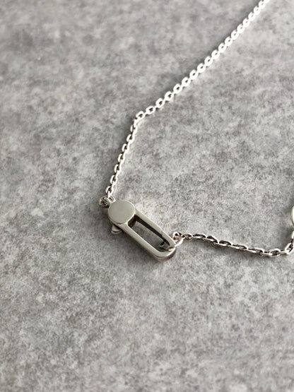 GUCCI Logo SILVER925 Necklace Silver Vintage h685zh