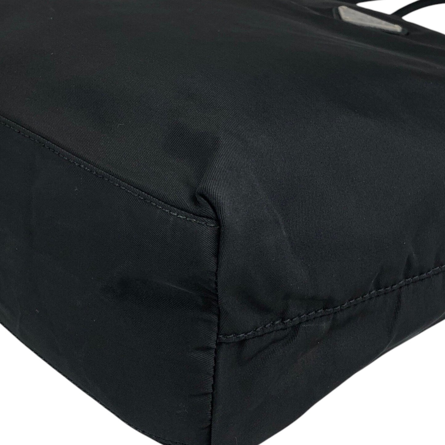 PRADA Tessuto Triangle Logo Totebag Black Vintage wen6ju