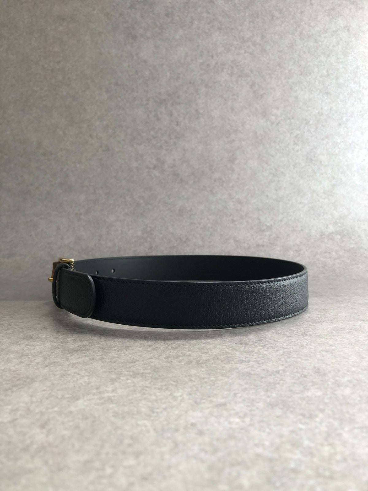 GUCCI Bamboo Belt Black Vintage 8anzpk