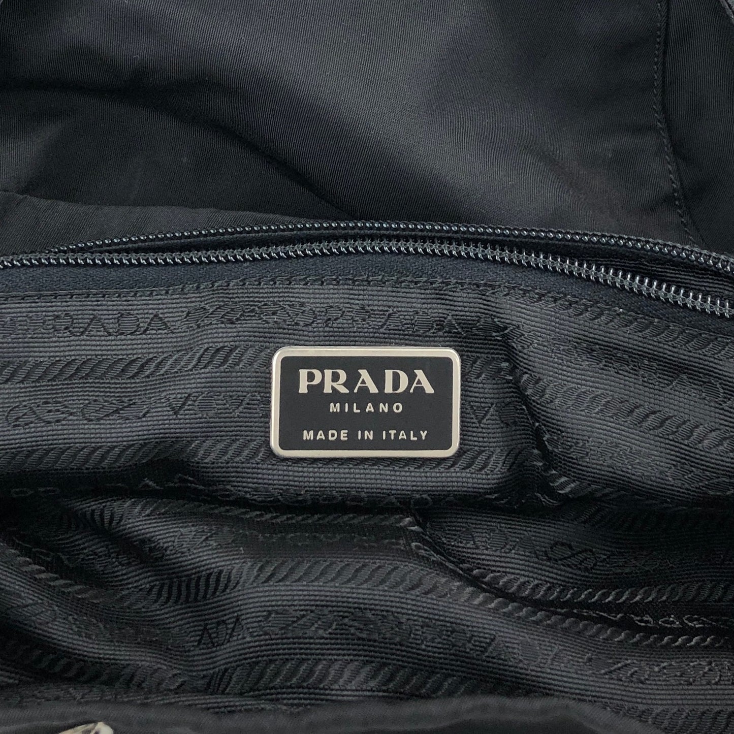PRADA Tessuto Triangle Logo Front Buckle Front Pocket  Backpack Black Vintage 6abvn2