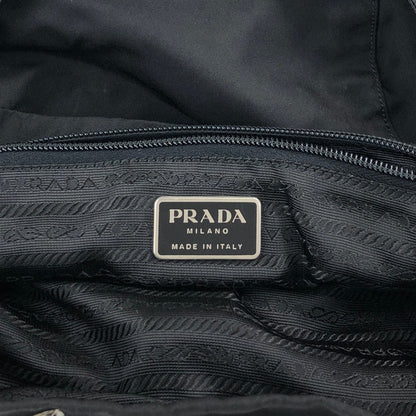 PRADA Tessuto Triangle Logo Front Buckle Front Pocket  Backpack Black Vintage 6abvn2