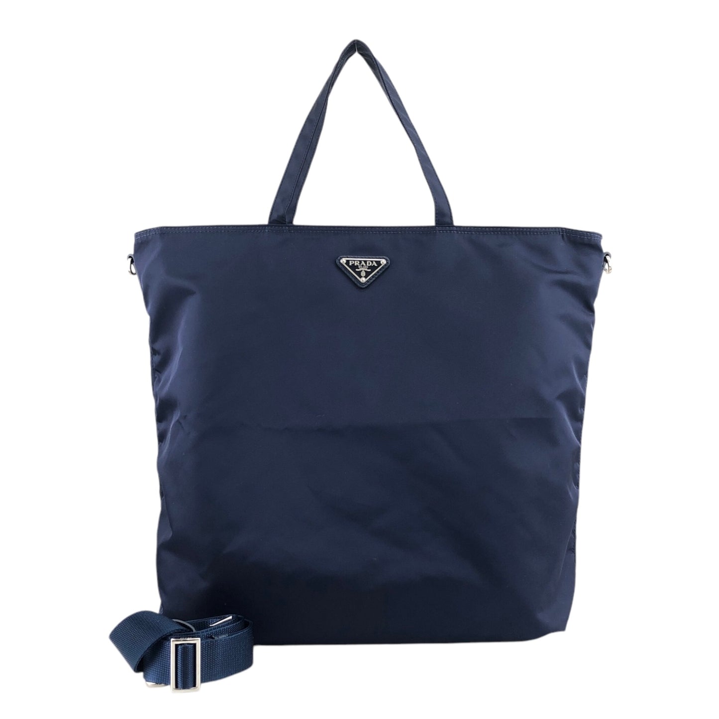 PRADA Tessuto Triangle Logo Two-way Handbag Shoulder bag Navy Vintage edw7hz