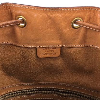 CELINE Macadam Blason Drawstring Shoulder bag Brown Vintage 7ce2it