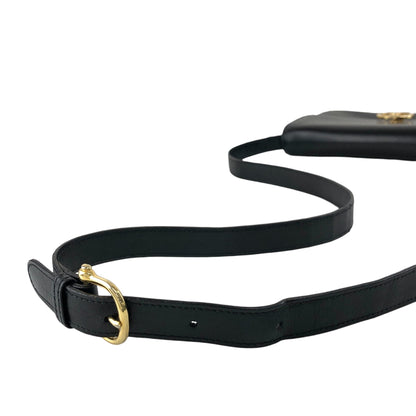 CELINE Triomphe Flap Shoulder bag Black Vintage 6t3cvm