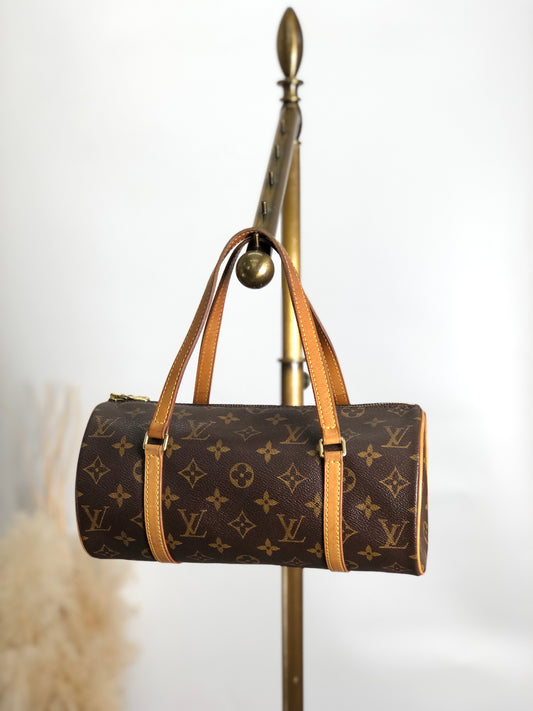 LOUIS VUITTON Monogram Handbag Brown Vintage 87rkgw