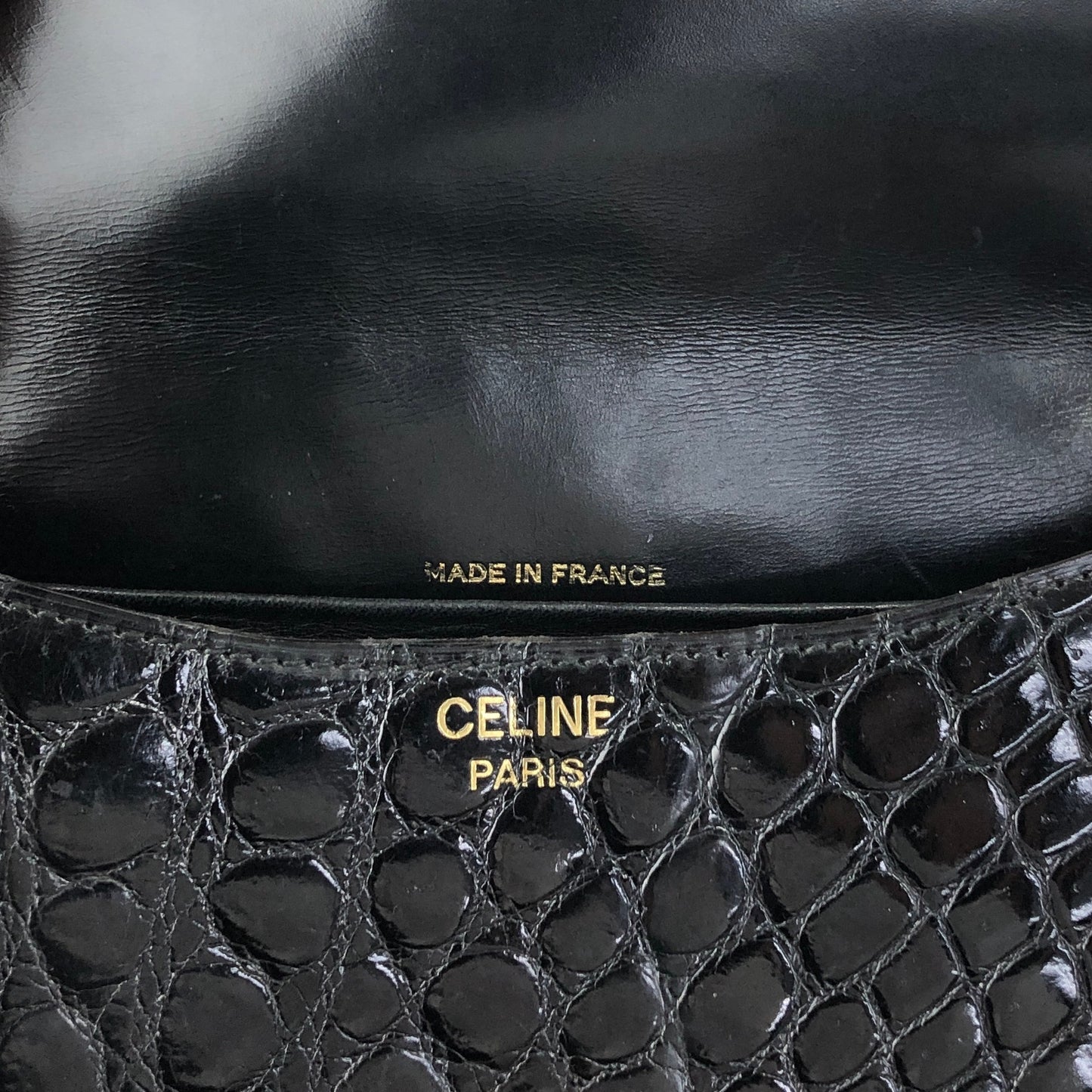 CELINE Triomphe Shoulder bag Black Vintage vtsptj