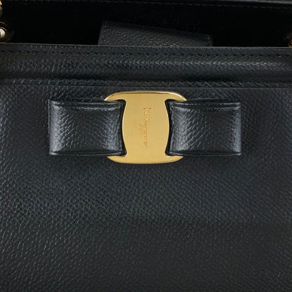 Salvatore Ferragamo Vala Chain Shoulder bag Handbag Black Vintage 3bmif6