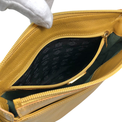 LOEWE Logo Embossed Shoulder bag Yellow Vintage uwdr5a