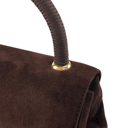 PRADA Logo Handbag Brown Vintage 8st8tj