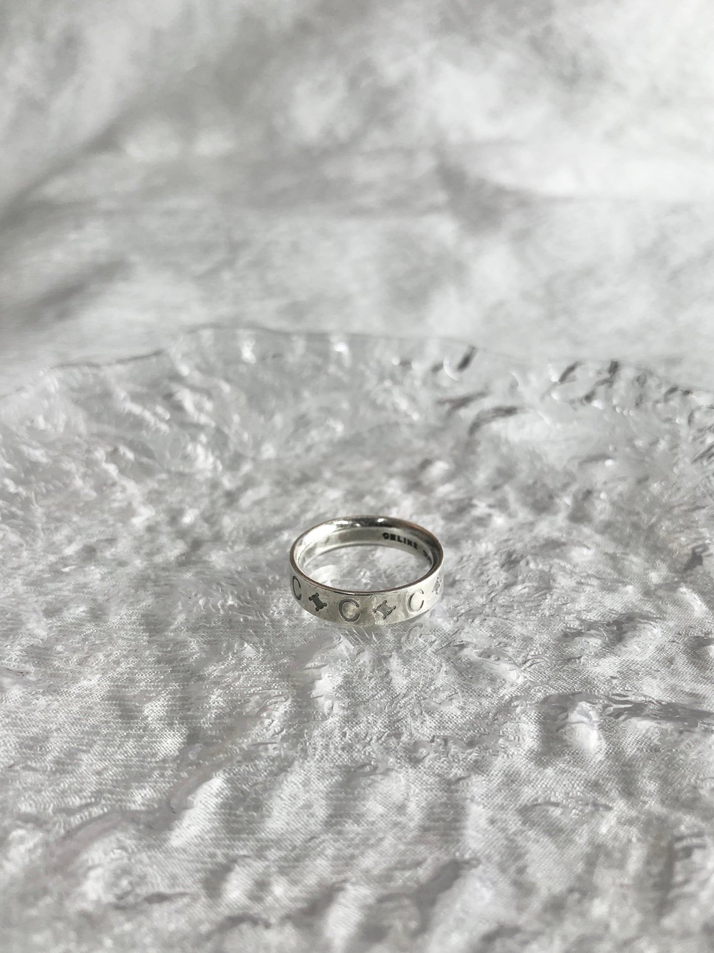 CELINE Triomphe Ring Silver Vintage mxemb2