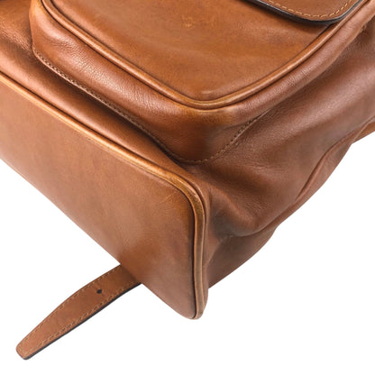 GUCCI Bamboo Turn Lock Double Pocket Backpack Brown Vintage sdazp3