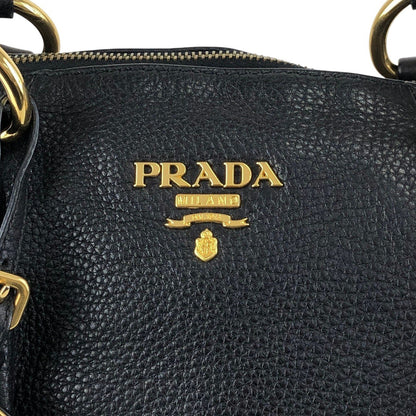 PRADA Logo Handbag Totebag Black Vintage 7zspmn