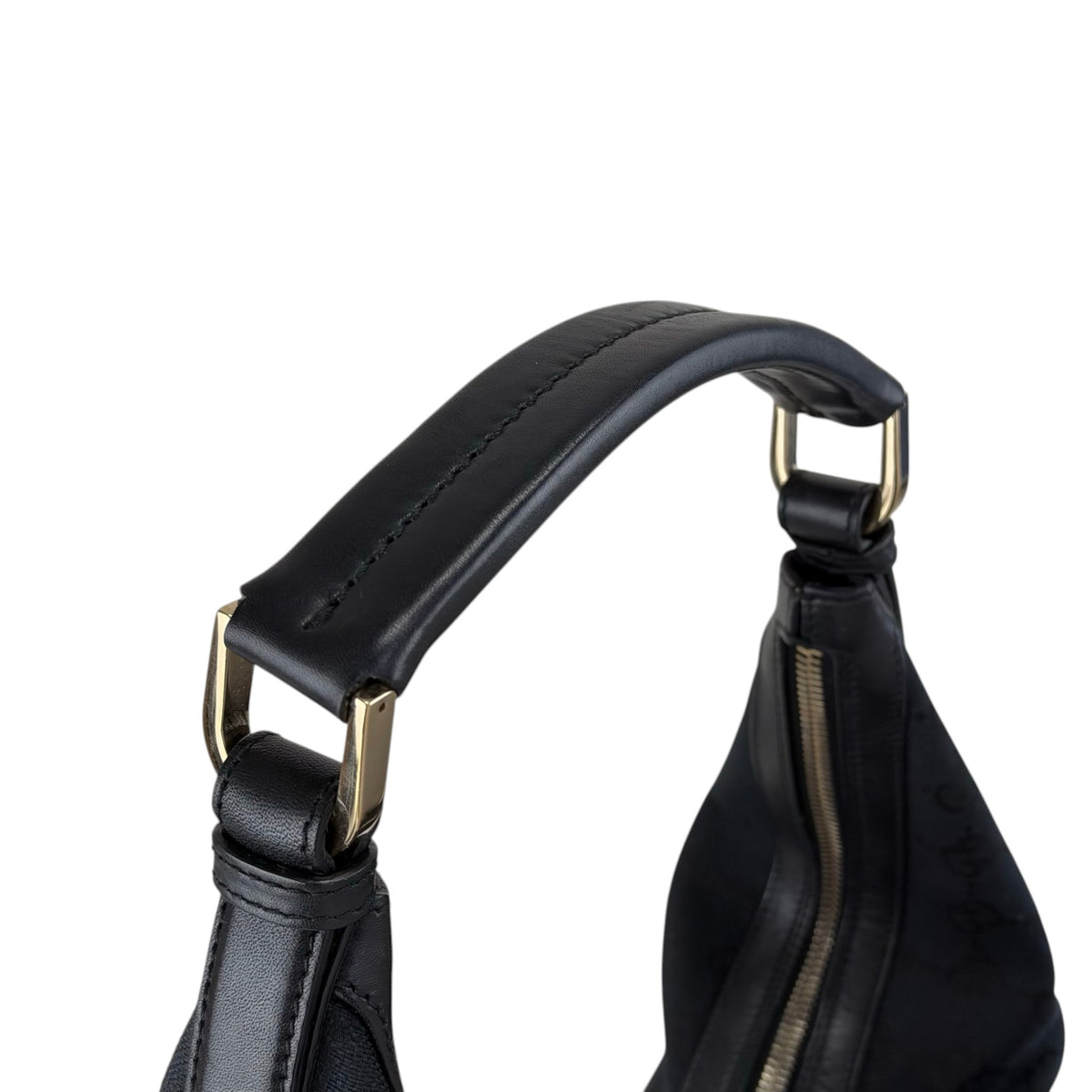 GUCCI GG Canvas Shoulder bag Hobobag Black Vintage jprc3i