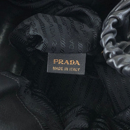 PRADA Logo Shoulder bag Hobobag Black Vintage k2n6cf