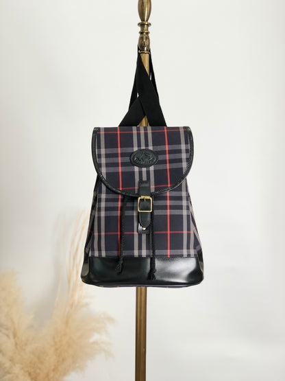 BURBERRY Logo Backpack Navy Vintage trbpyn