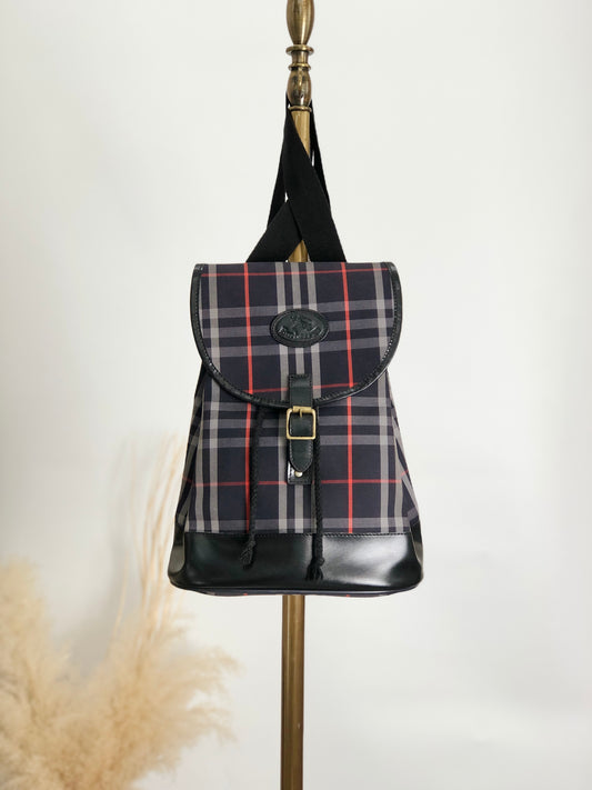 BURBERRY Logo Backpack Navy Vintage trbpyn