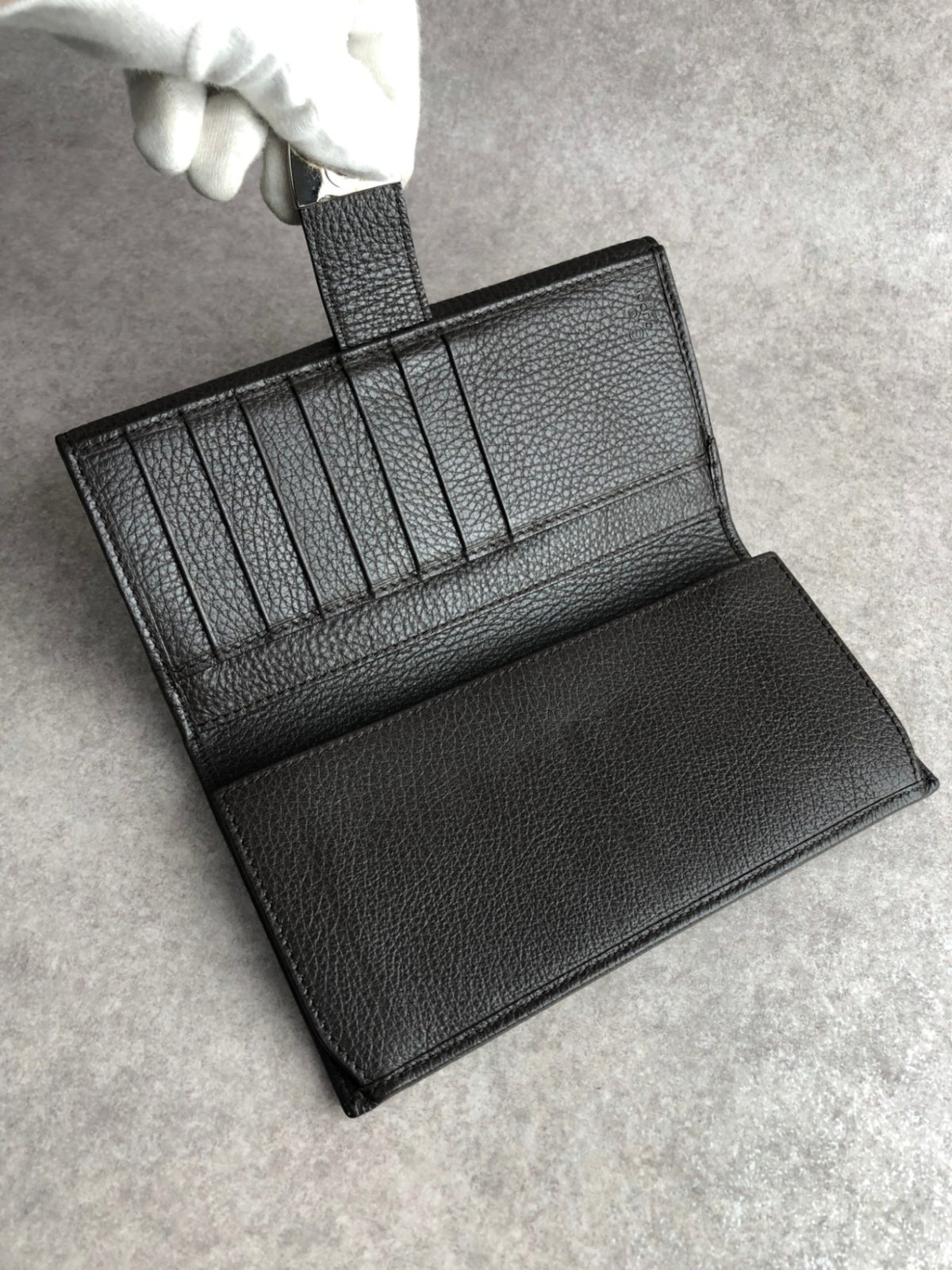 GUCCI Logo Long Wallet Brown Vintage aw4six