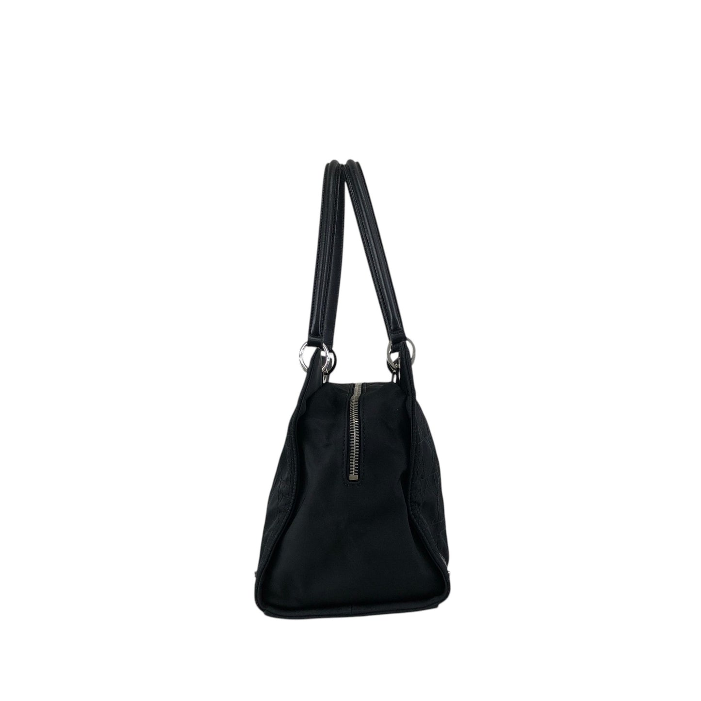 Christian Dior Cannage Logo Charm Handbag Black Vintage bceacw